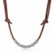 Collier cuir marron pour homme, perles tribales en métal gravé, style vintage