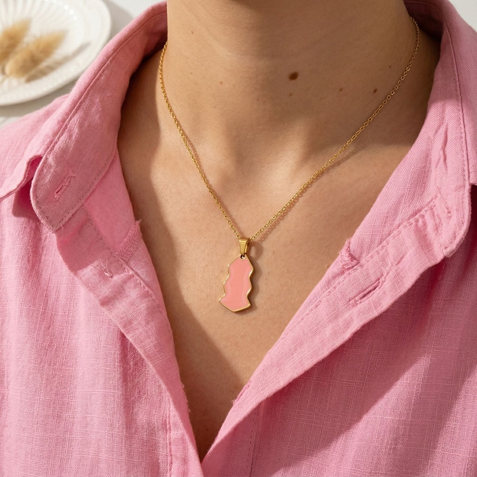 Collier d'amitié pour 3, avec pendentif trio cœur brisé, en acier inoxydable et émail