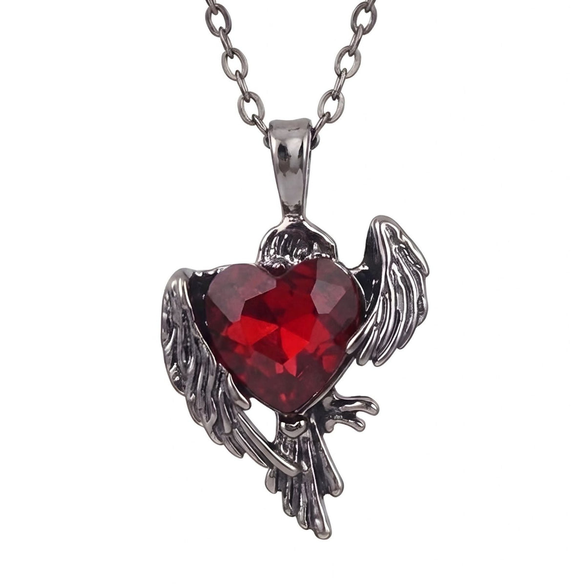 Collier dark romance pour femme, en alliage de zinc avec chaîne ou cordon noir, style gothique