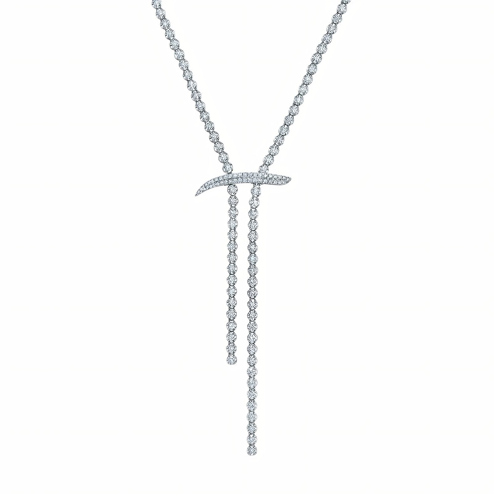 Collier de dos back chain pour femme, avec strass en alliage métallique