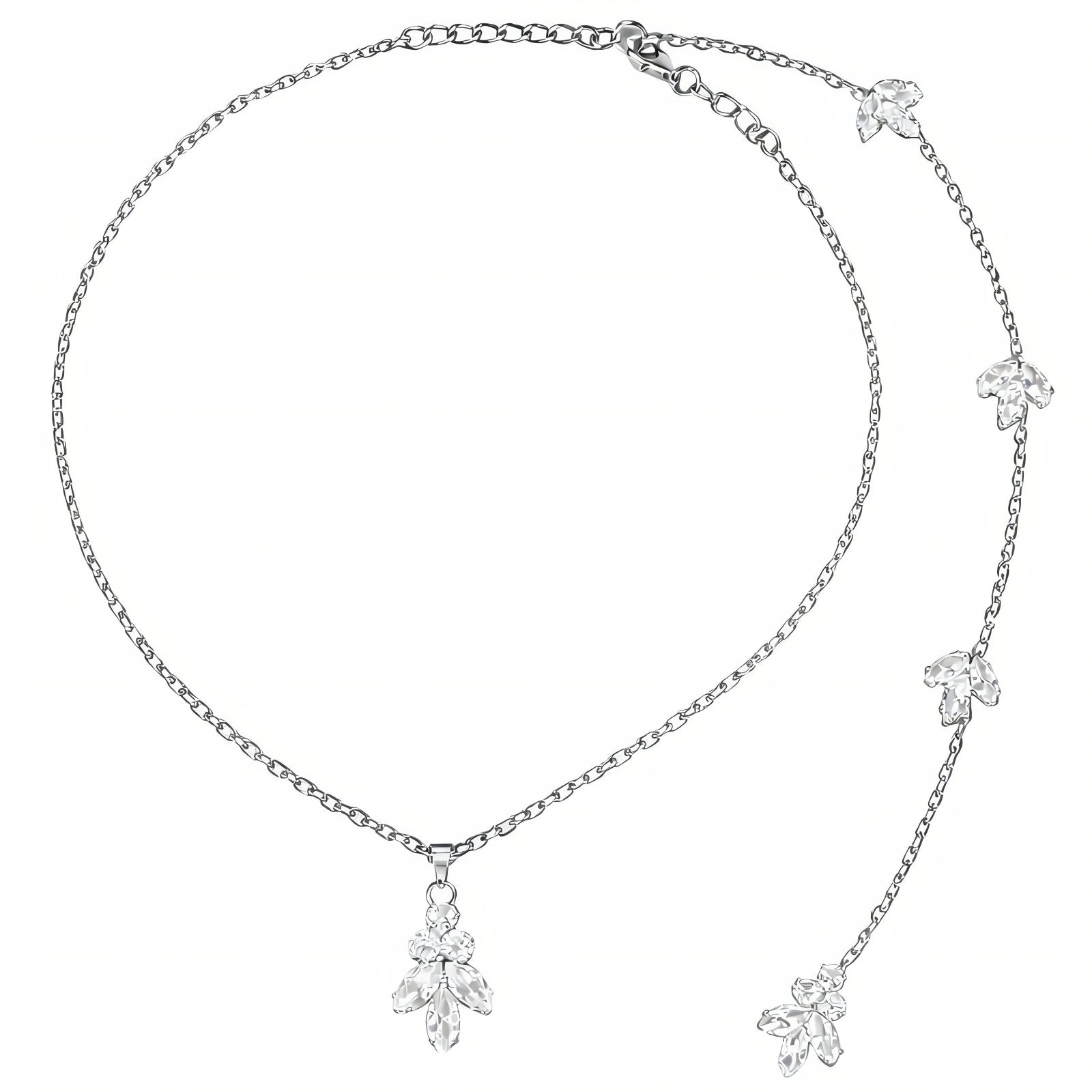 Collier de dos chic pour femme, orné de zircon, en alliage métallique