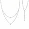 Collier de dos double rang pour femme, avec strass et cristal, en alliage métallique