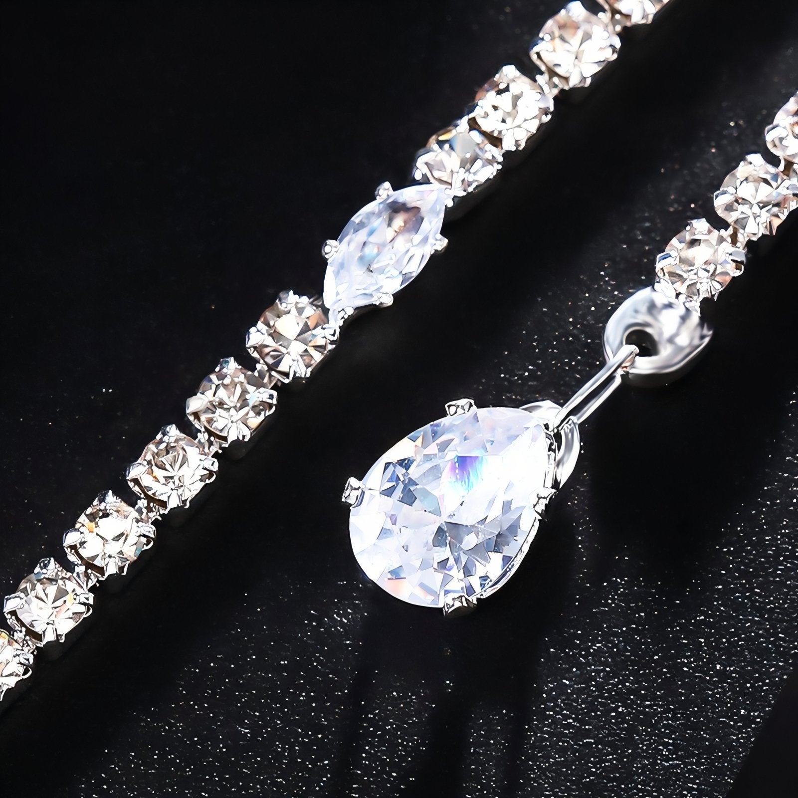 Collier de dos en forme Y pour femme, avec strass scintillants et cristal, en alliage métallique