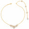 Collier de dos florale pour femme, avec zircon, en alliage métallique