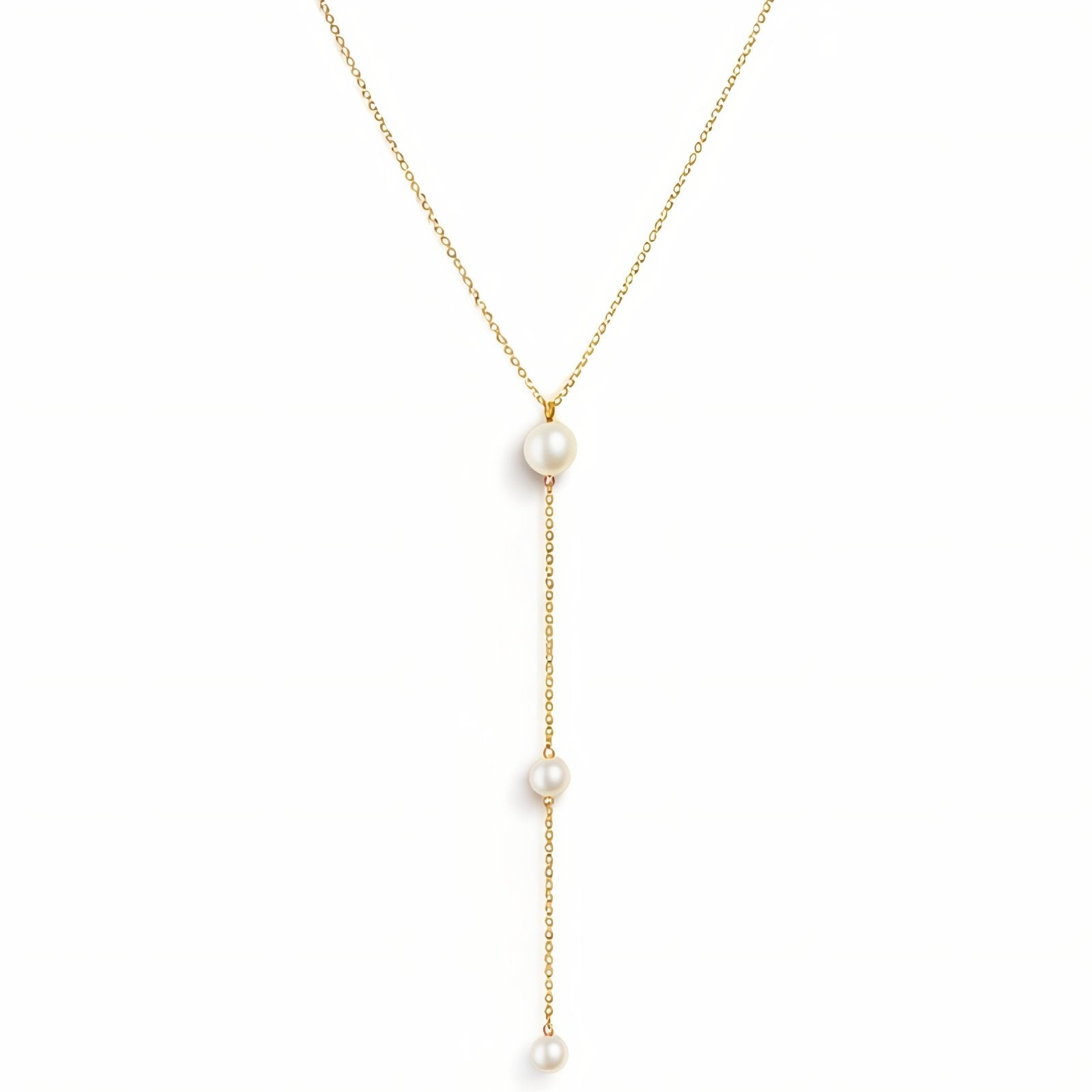 Collier de dos minimaliste pour femme, avec perles, en alliage métallique