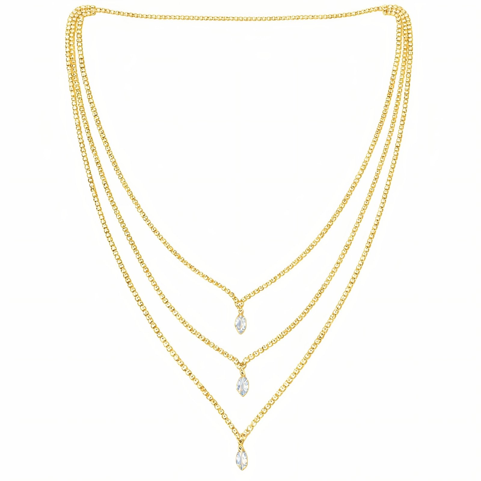 Collier de dos multi - chaînes scintillantes pour femme, avec strass, en alliage métallique