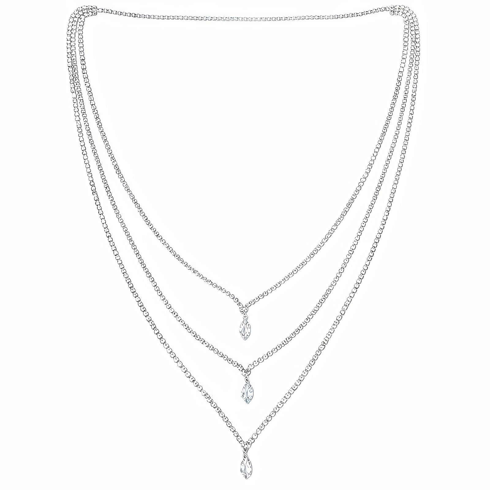 Collier de dos multi - chaînes scintillantes pour femme, avec strass, en alliage métallique