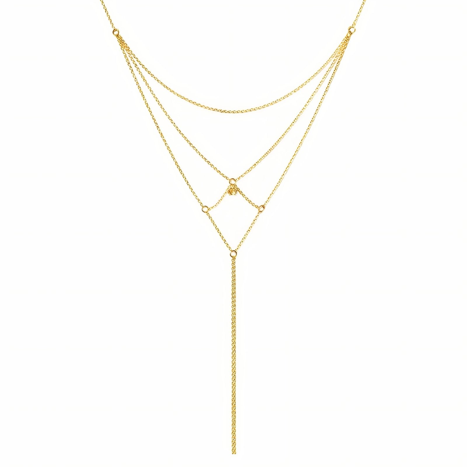 Collier de dos multi - rangs pour femme, avec cristal, en alliage métallique