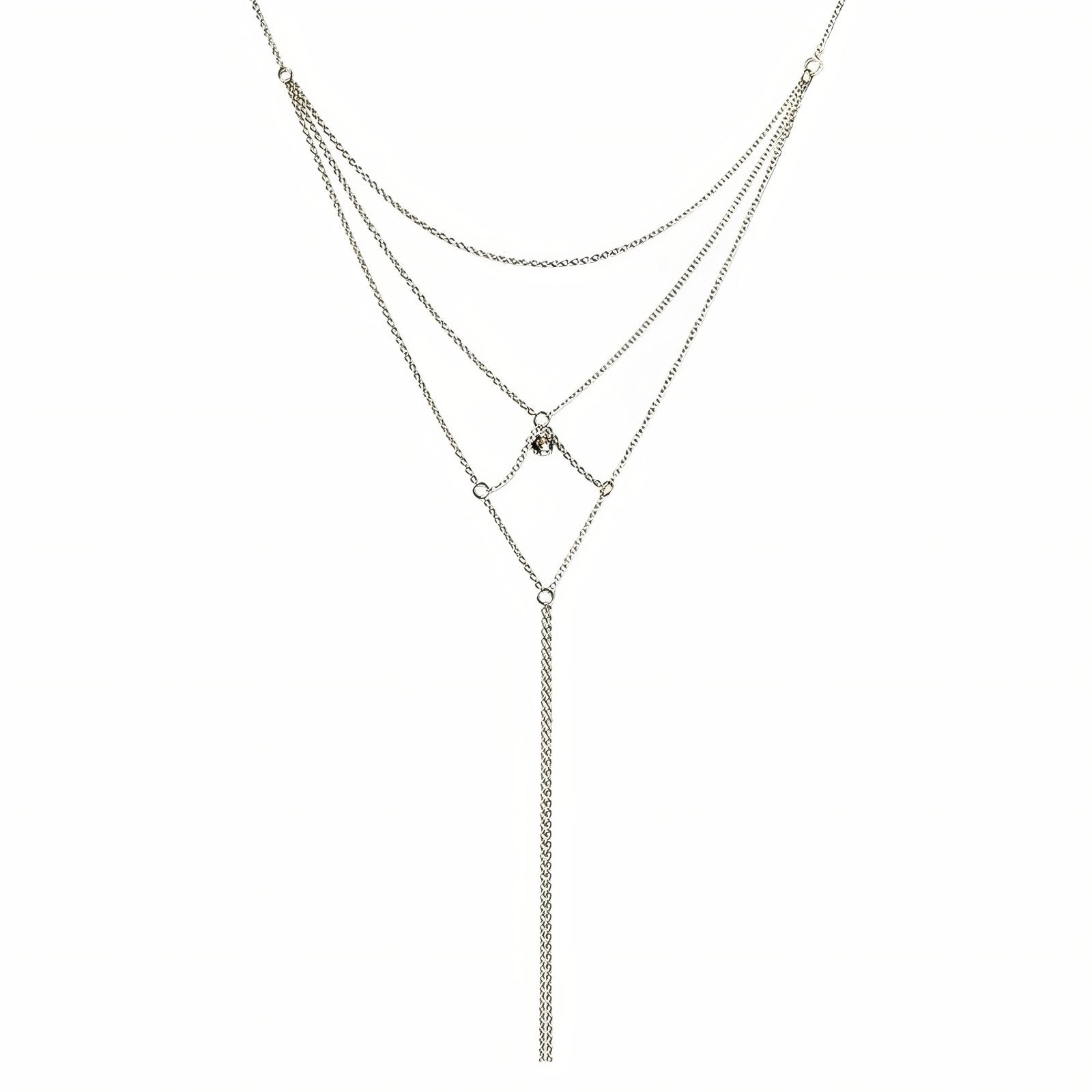 Collier de dos multi - rangs pour femme, avec cristal, en alliage métallique