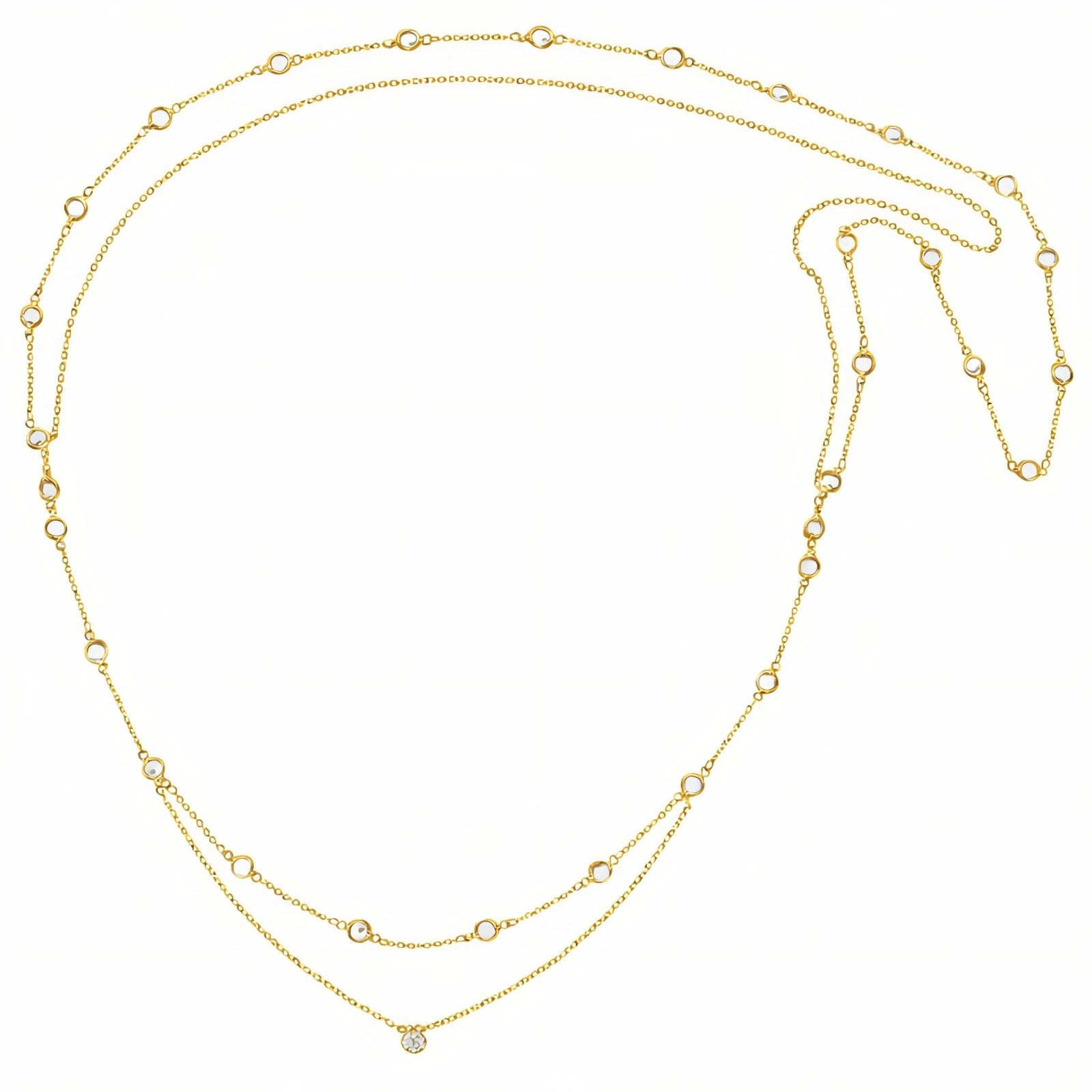 Collier de dos multi - rangs pour femme, avec cristal facetté, en alliage métallique