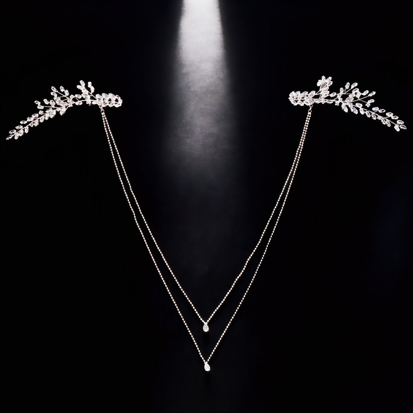 Collier de dos multi - rangs pour femme, avec zircon brillant, en alliage métallique