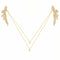 Collier de dos multi - rangs pour femme, avec zircon brillant, en alliage métallique