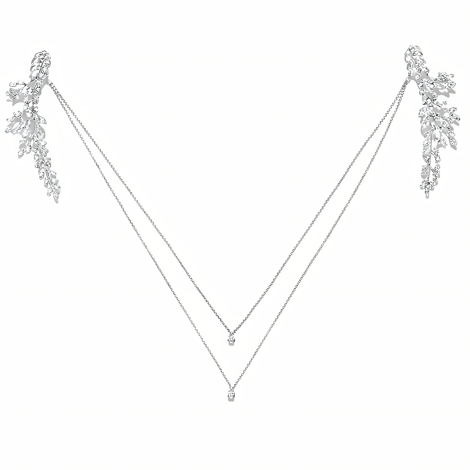 Collier de dos multi - rangs pour femme, avec zircon brillant, en alliage métallique