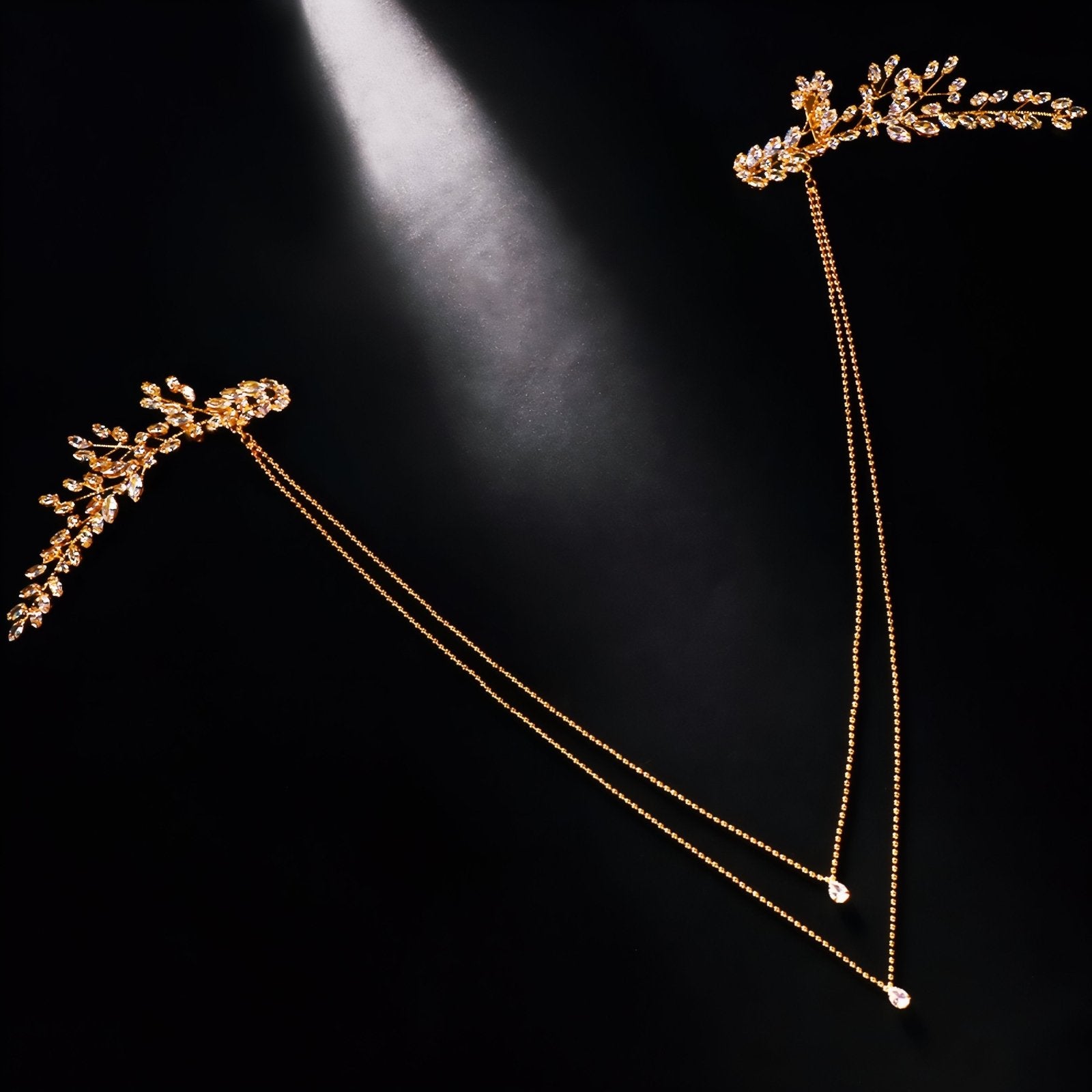 Collier de dos multi - rangs pour femme, avec zircon brillant, en alliage métallique