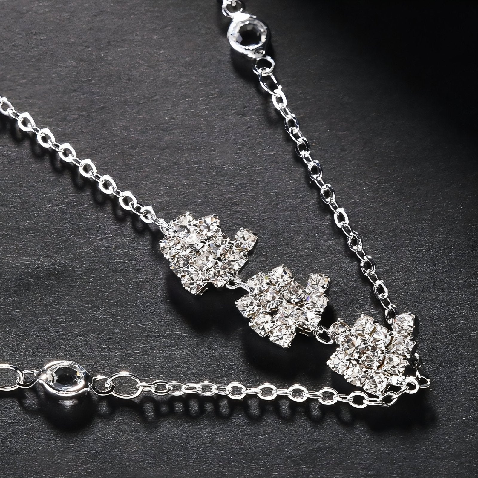 Collier de dos pour femme, avec strass et zircon, en alliage métallique, style mariage et cérémonie
