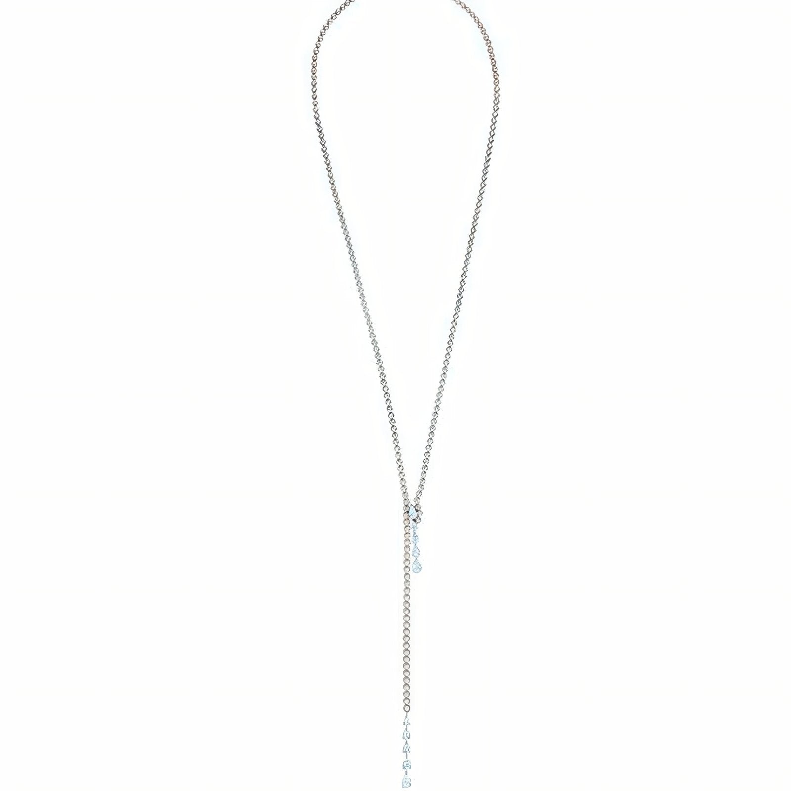 Collier de dos pour femme, avec strass, zircon et cristal, en alliage métallique