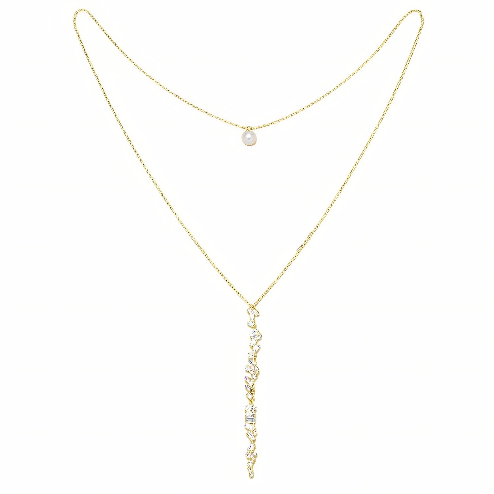 Collier de dos pour femme, avec zircon et cuivre, en argent 925