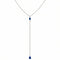 Collier de dos raffiné pour femme, avec cristal bleu, en alliage métallique