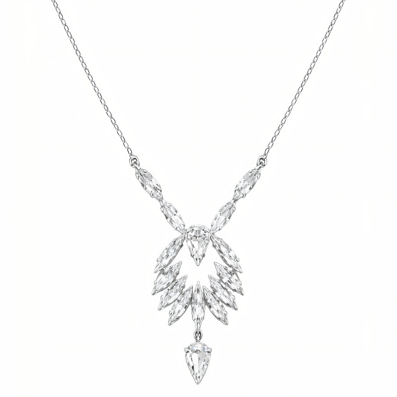 Collier de dos raffiné pour femme, avec strass et cristal, en alliage métallique