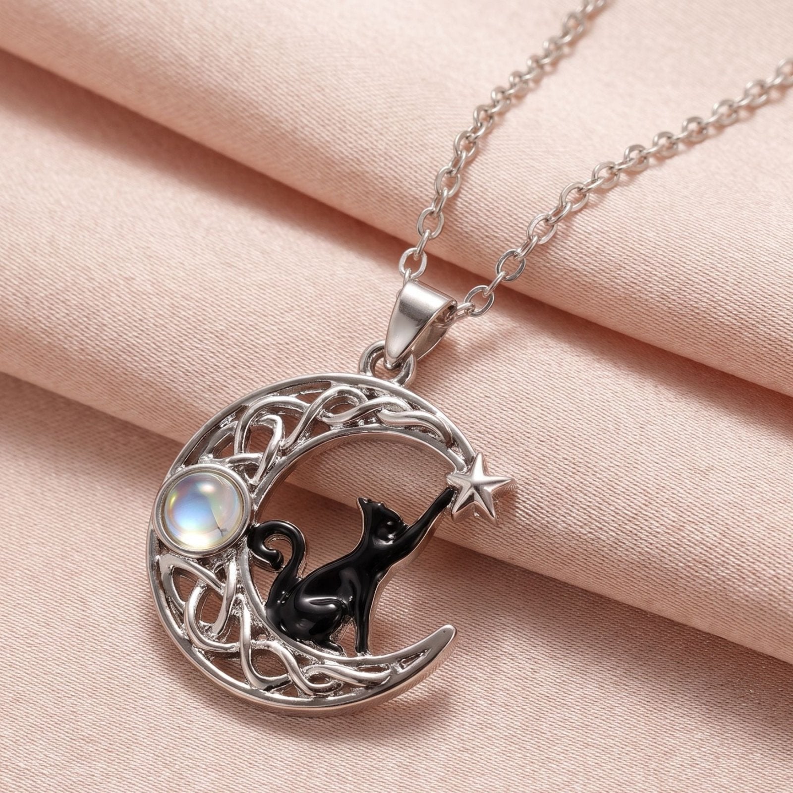 Collier de sorcière pour femme, en alliage de zinc, avec pierre opale