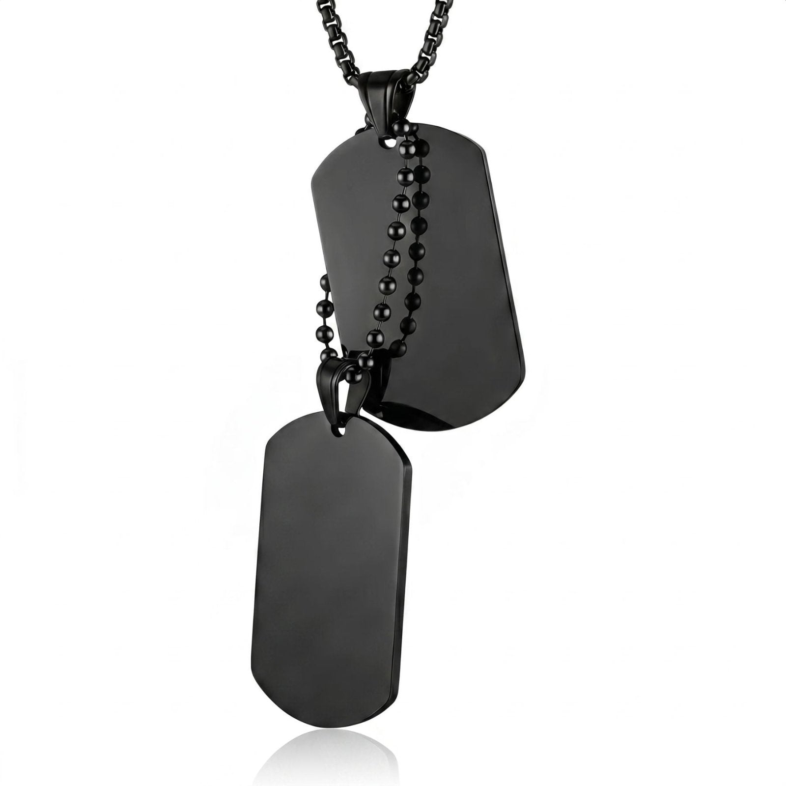 Collier dog tag pour homme, double plaque militaire, en acier inoxydable
