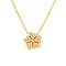 Collier doré porte - bonheur femme, trèfle zircon cubique, maille délicate acier inoxydable plaqué or 18K