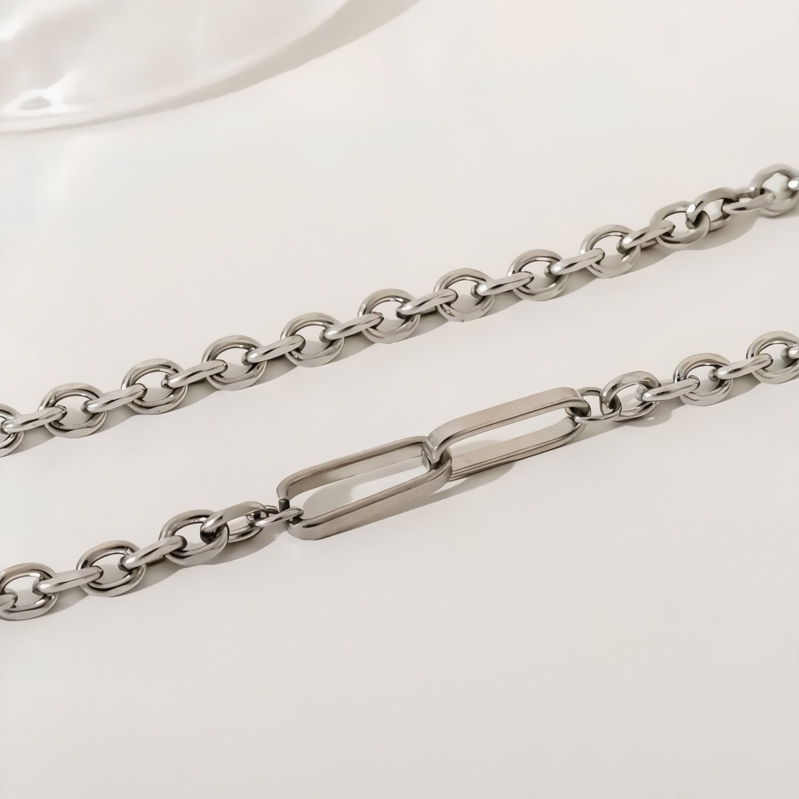 Collier double chaîne pour femme, avec pendentif cœur, en acier inoxydable