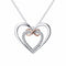 Collier double cœur et signe infini pour femme, en argent 925, finition bicolore élégante