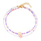 Collier double rangs tortue et étoile, perles colorées effet plage, modèle Brye