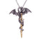 Collier dragon dague pour homme, en alliage métallique, avec épée ailée