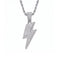 Collier éclair hip-hop pour homme, en cuivre avec placage or 18K, pendentif entièrement serti de zircons