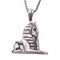Collier égyptien antique pour homme, en acier inoxydable argenté, maille vénitienne