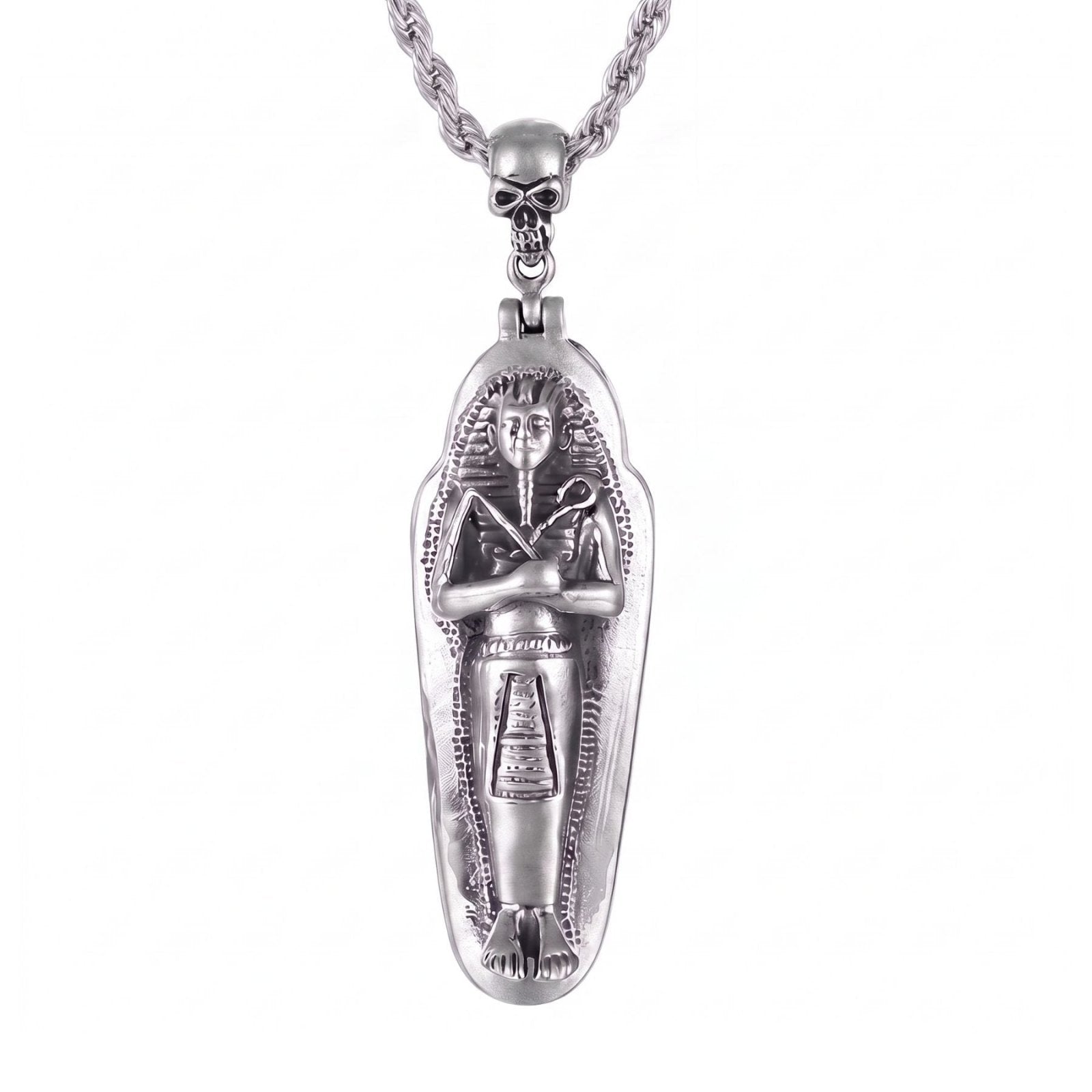 Collier égyptien pour homme, en acier inoxydable, pendentif avec momie égyptienne