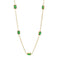 Collier élégant pour femme, avec pierres vertes façon émeraude, en acier inoxydable plaqué or