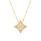Collier élégant pour femme, pendentif losange pavé de zircon, acier inoxydable