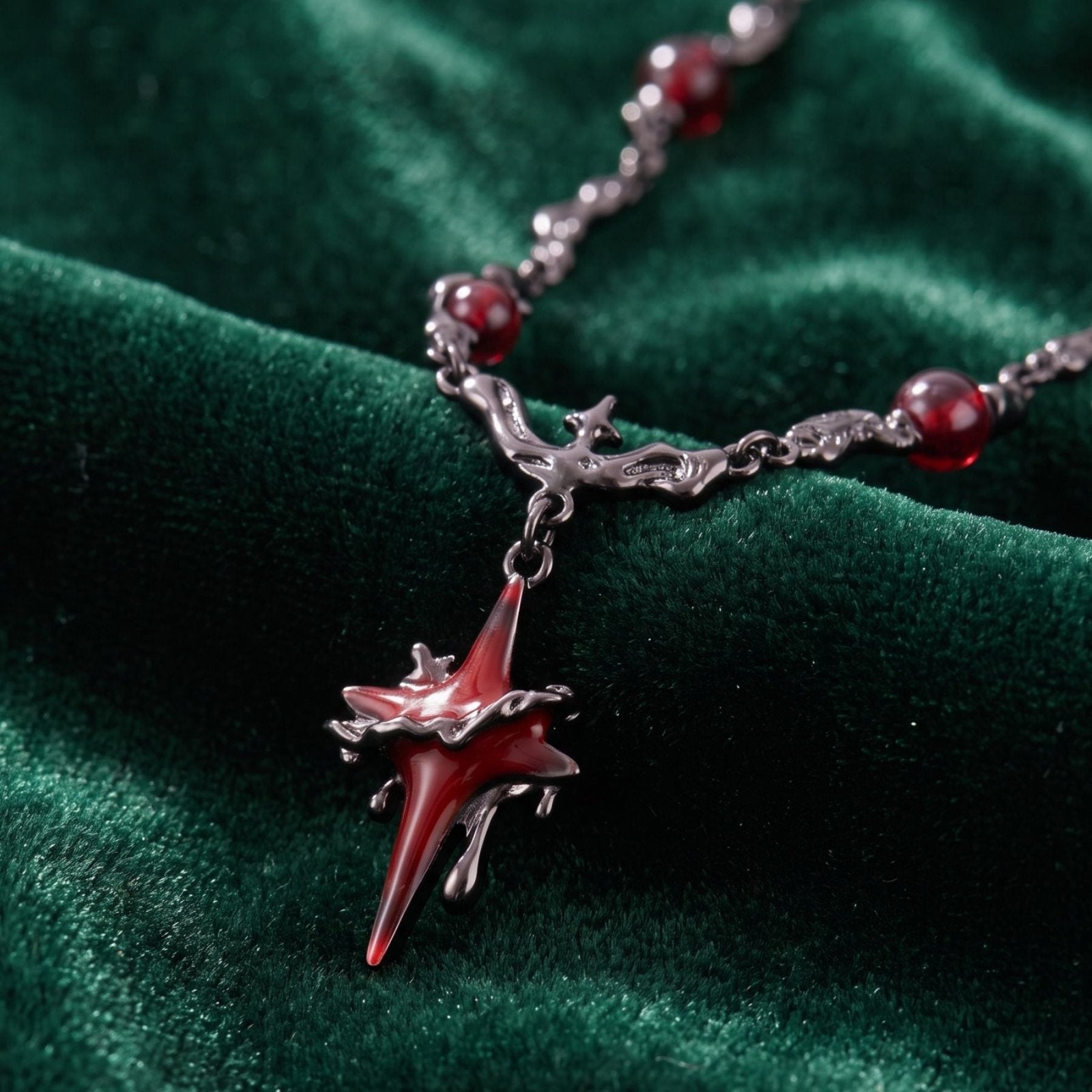 Collier emo ras de cou pour femme, en cuivre, avec pendentif étoile rouge