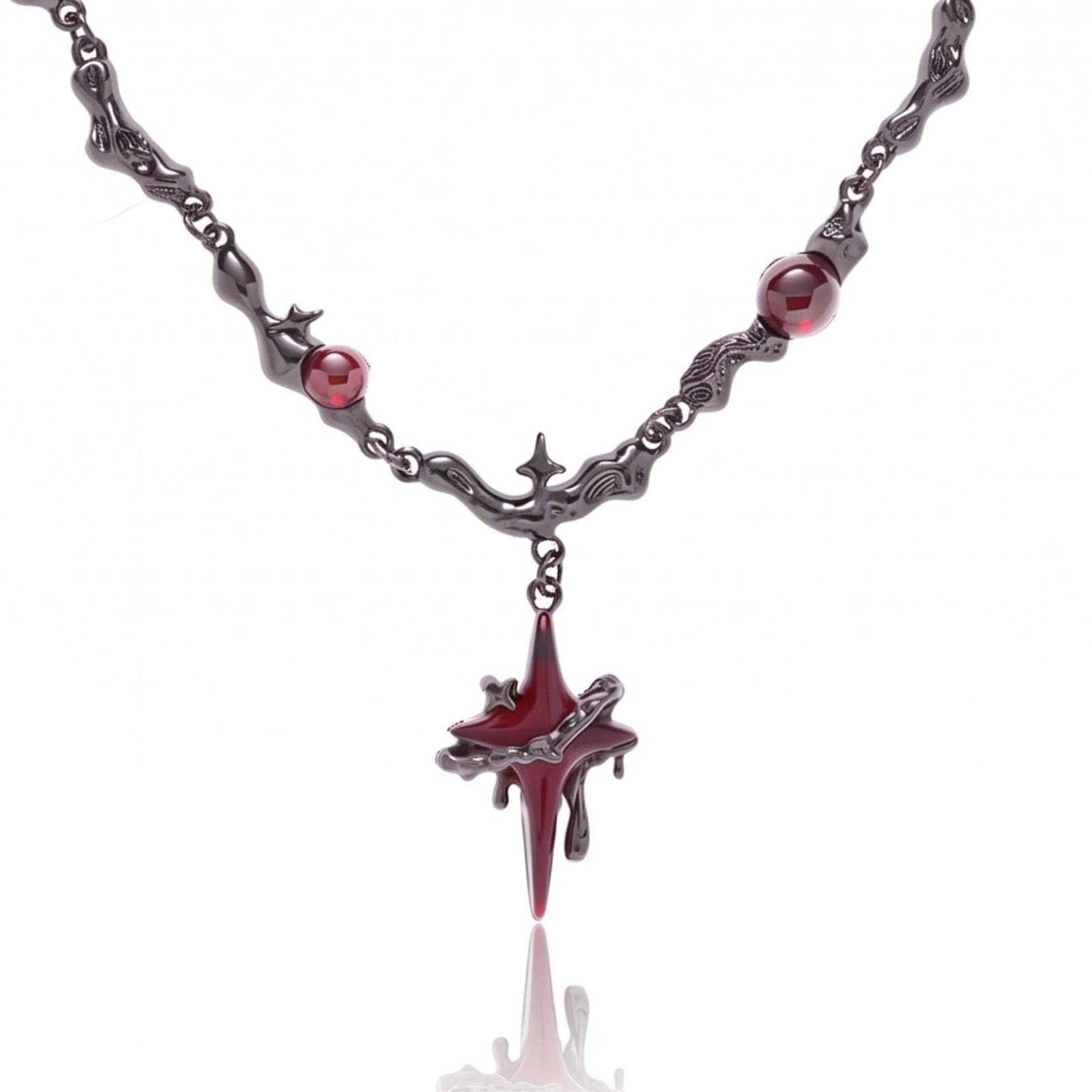 Collier emo ras de cou pour femme, en cuivre, avec pendentif étoile rouge