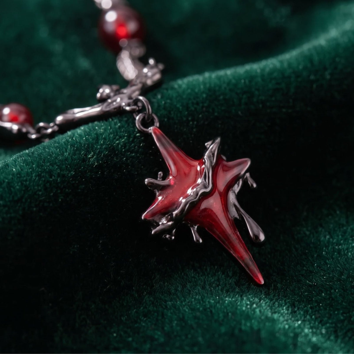 Collier emo ras de cou pour femme, en cuivre, avec pendentif étoile rouge
