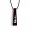 Collier en bois de santal, avec pendentif géométrique incrusté d'argent, cordon ajustable