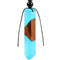 Collier en bois et résine bleue, avec pendentif géométrique et cordon ajustable, style moderne