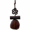Collier en bois naturel, avec pendentif forme géométrique et fleur, cordon ajustable