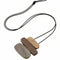 Collier en bois naturel, avec triple pendentif géométrique et cordon ajustable