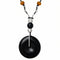 Collier en bois pour femme, avec perles, pendentif géométrique rétro et résine, cordon ajustable