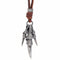 Collier en cuir pour homme, pendentif griffes de dragon en métal, style tribal