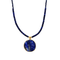 Collier en lapis - lazuli pour femme, maille en petites perles et pendentif rond, pour femme, modèle Denari