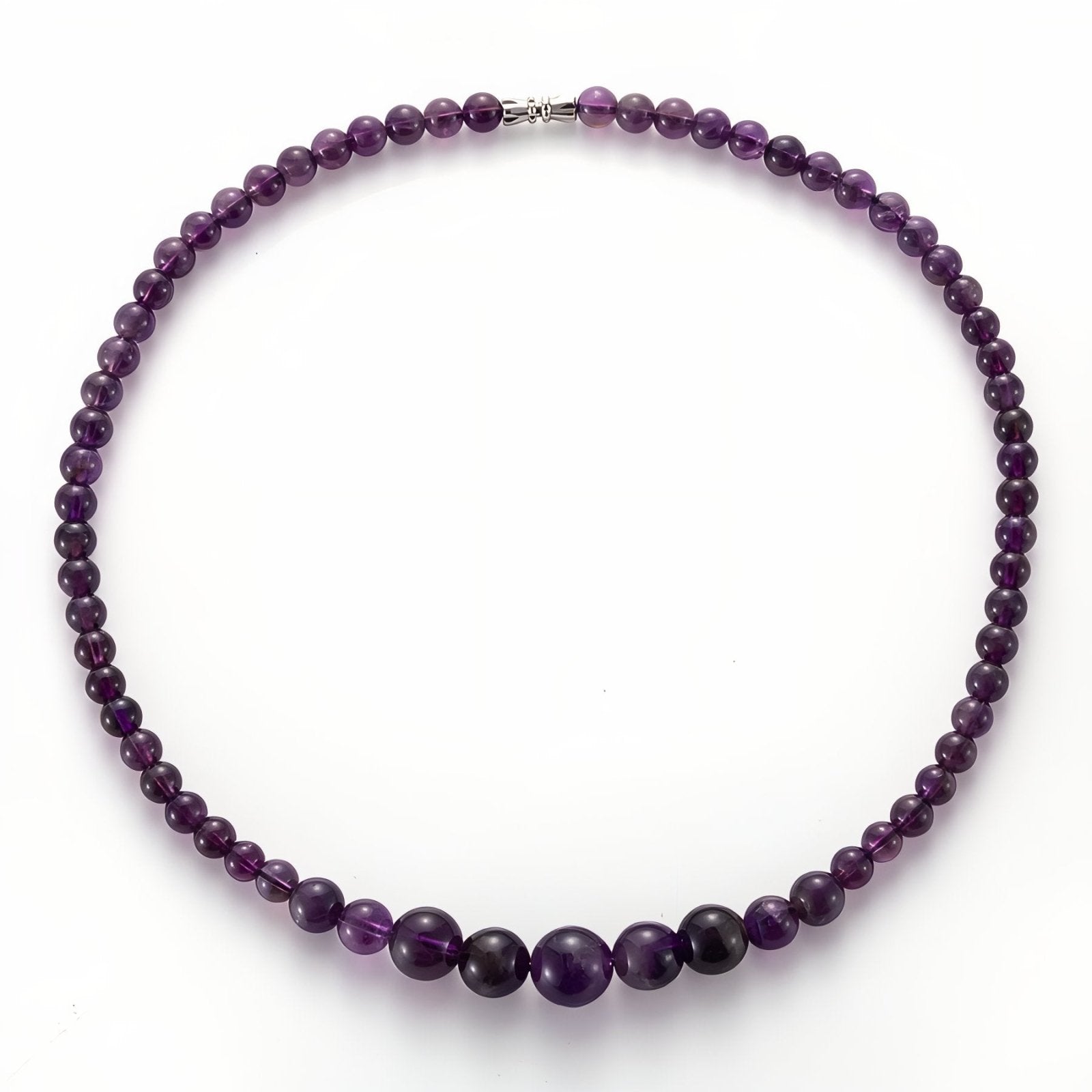 Collier en perles d’améthyste naturelle, bijou spirituel pour femme, modèle Dhalia