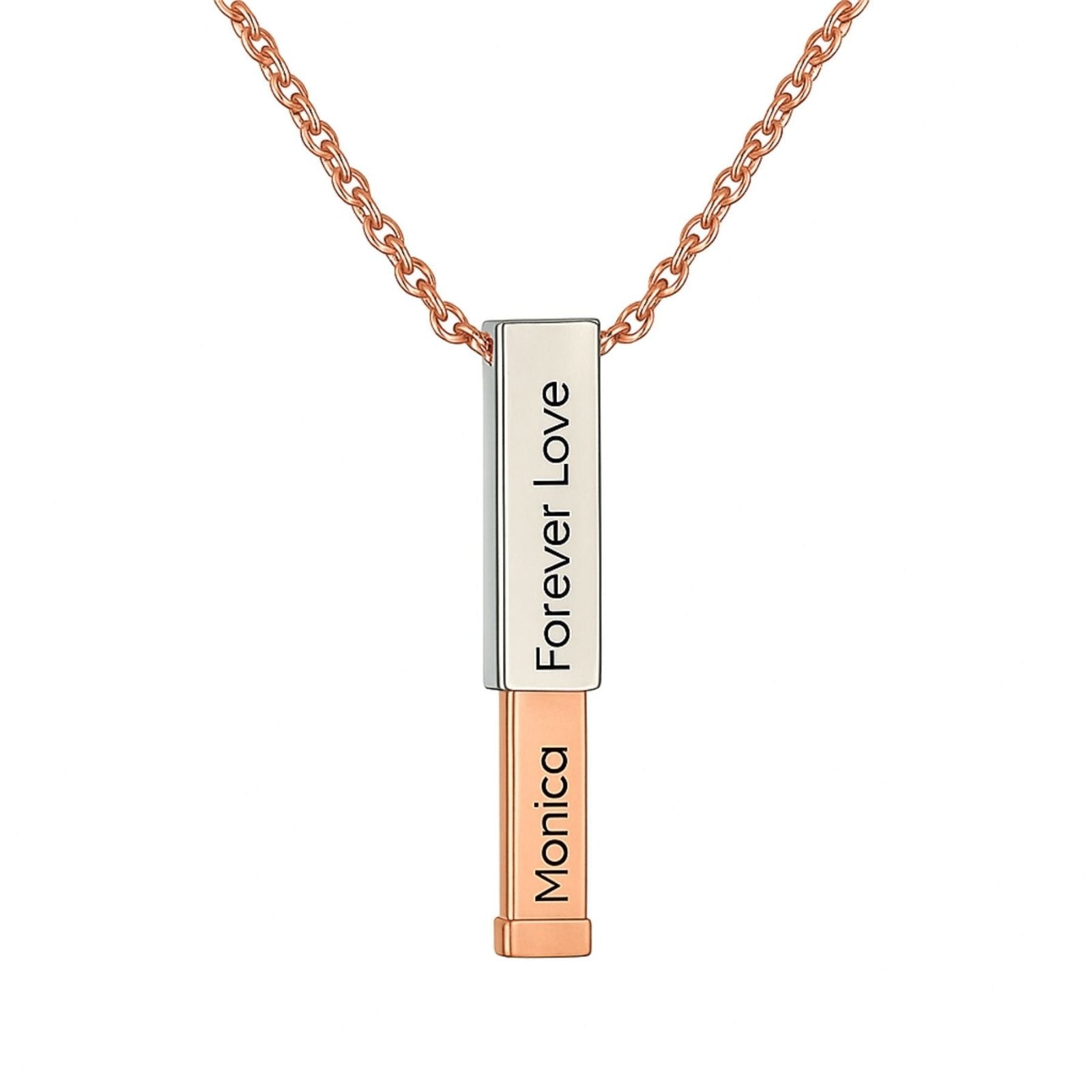 Collier extensible personnalisé moderne, double gravure, modèle Éternel