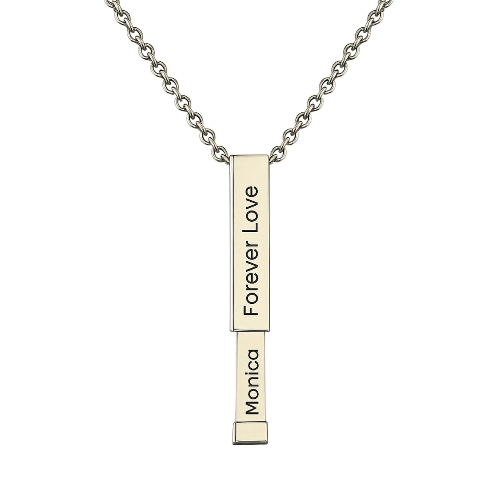 Collier extensible personnalisé moderne, double gravure, modèle Éternel
