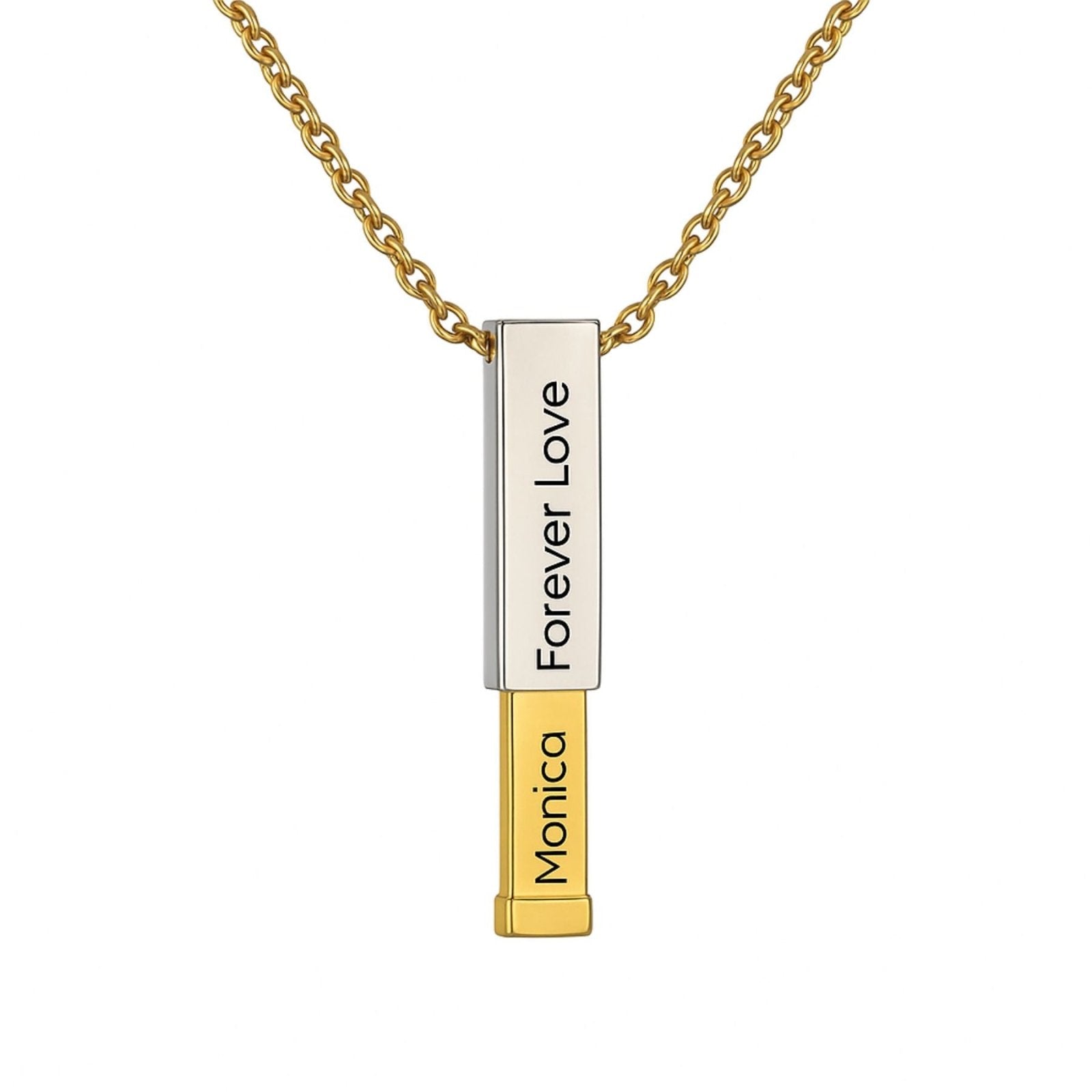 Collier extensible personnalisé moderne, double gravure, modèle Éternel