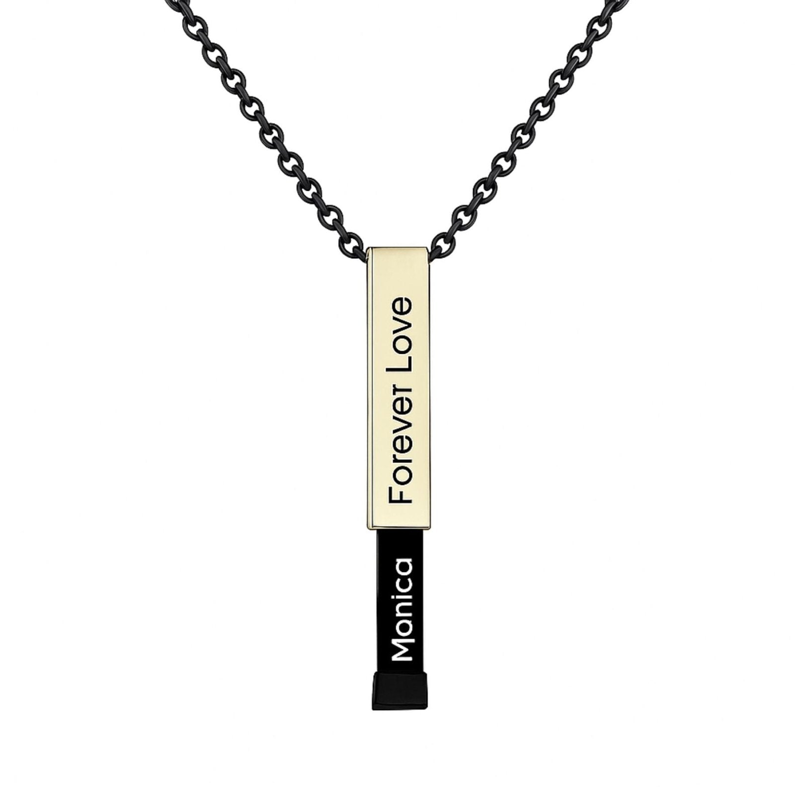 Collier extensible personnalisé moderne, double gravure, modèle Éternel